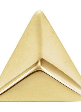 14K White Gold Pyramid Single Earring