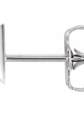 14K White Gold Pyramid Single Earring