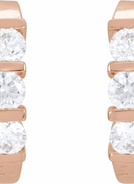 14K White Gold 1/2 CTW Natural Diamond J-Hoop Earrings
