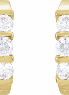 14K White Gold 1/2 CTW Natural Diamond J-Hoop Earrings