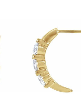 14K White Gold 1/2 CTW Natural Diamond J-Hoop Earrings