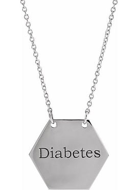 14K White Gold 17.8x15.5 mm Medical Identification 18