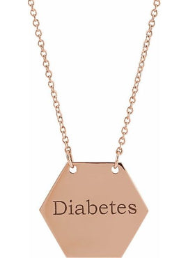 14K White Gold 17.8x15.5 mm Medical Identification 18