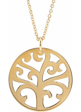 14K White Gold 20 mm Tree 16-18