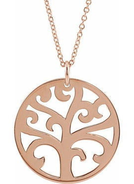 14K White Gold 20 mm Tree 16-18