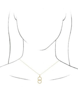 14K White Gold Interlocking Circle 16-18