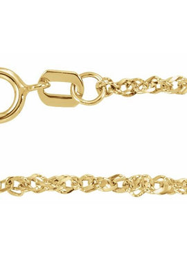 14K Yellow Gold 1.7 mm Diamond-Cut Singapore  7 1/2