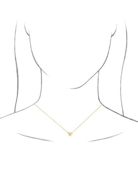14K White Gold Engravable Heart 16-18
