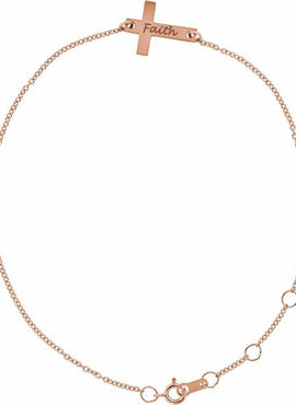 14K White Gold Engravable Cross 6 1/2-7 1/2
