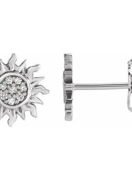 14K Yellow Gold .04 CTW Natural Diamond Sun Earrings