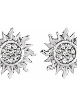 14K Yellow Gold .04 CTW Natural Diamond Sun Earrings