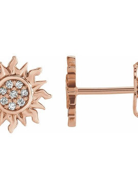 14K Yellow Gold .04 CTW Natural Diamond Sun Earrings