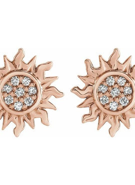 14K Yellow Gold .04 CTW Natural Diamond Sun Earrings