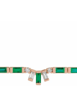 Platinum Natural Emerald & 1/5 CTW Natural Diamond Bar 16