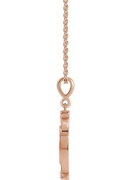 14K Yellow Gold Virgin Mary Cross Pendant
