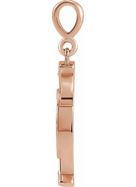 14K Yellow Gold Virgin Mary Cross Pendant
