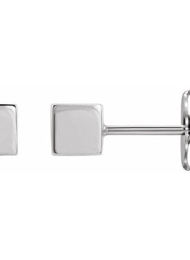 Platinum Cube Earrings
