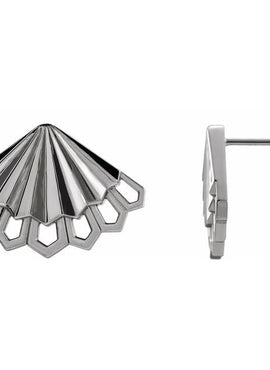 Platinum Fan Earrings