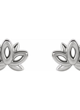 Platinum Lotus Earrings