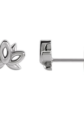 Platinum Lotus Earrings