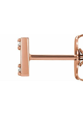 14K Rose Gold .03 CTW Natural Diamond Two-Stone Bar Earrings