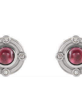 Sterling Silver Natural Amethyst & .03 CTW Natural Diamond Earrings