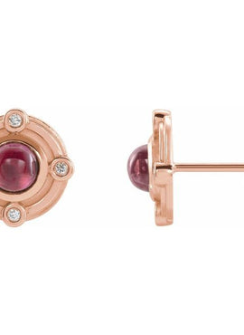 Sterling Silver Natural Amethyst & .03 CTW Natural Diamond Earrings