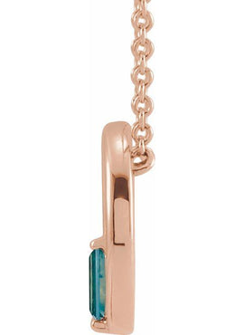 14K Yellow Gold Natural Pink Tourmaline Circle Pendant