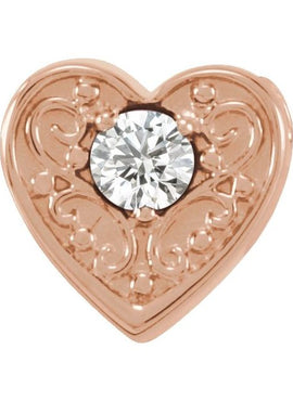14K White Gold Natural Mozambique Garnet Heart Slide Pendant