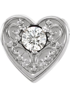 14K White Gold Natural Mozambique Garnet Heart Slide Pendant