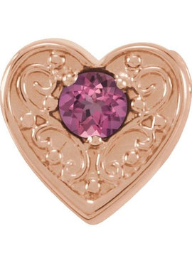 14K White Gold Natural Mozambique Garnet Heart Slide Pendant