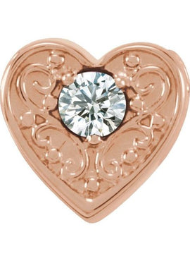 14K White Gold Natural Mozambique Garnet Heart Slide Pendant