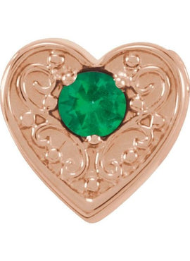 14K White Gold Natural Mozambique Garnet Heart Slide Pendant