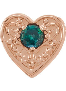 14K White Gold Natural Mozambique Garnet Heart Slide Pendant