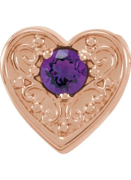 14K White Gold Natural Mozambique Garnet Heart Slide Pendant