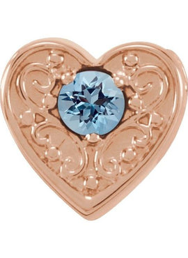 14K White Gold Natural Mozambique Garnet Heart Slide Pendant