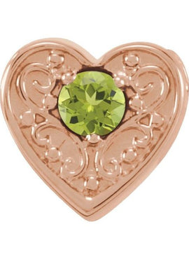 14K White Gold Natural Mozambique Garnet Heart Slide Pendant