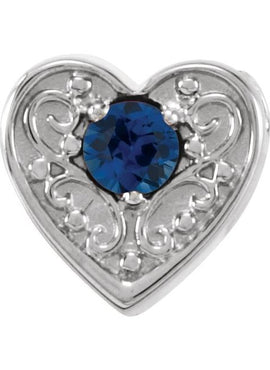 14K White Gold Natural Mozambique Garnet Heart Slide Pendant