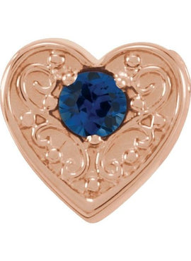 14K White Gold Natural Mozambique Garnet Heart Slide Pendant