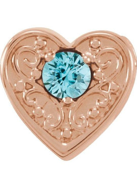 14K White Gold Natural Mozambique Garnet Heart Slide Pendant