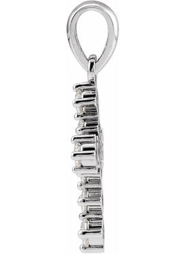 Platinum 3/8 CTW Natural Diamond Cross Pendant