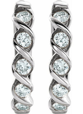 14K Yellow Gold 1/10 CTW Natural Diamond 9 mm Hoop Earrings