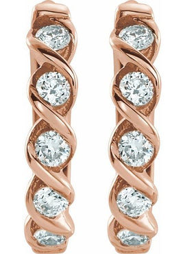 14K Yellow Gold 1/10 CTW Natural Diamond 9 mm Hoop Earrings