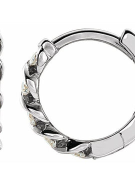 14K Yellow Gold 1/10 CTW Natural Diamond 9 mm Hoop Earrings