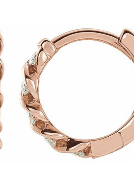 14K Yellow Gold 1/10 CTW Natural Diamond 9 mm Hoop Earrings