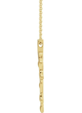 14K Rose Gold Family Vertical Bar Pendant