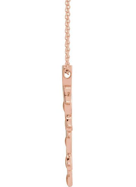 14K Rose Gold Family Vertical Bar Pendant