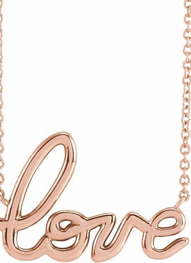 14K Rose Gold Love 16