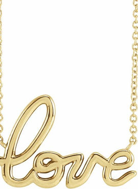 14K Rose Gold Love 16