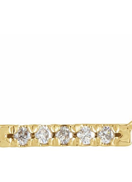 Platinum .07 CTW Natural Diamond French-Set Bar 16